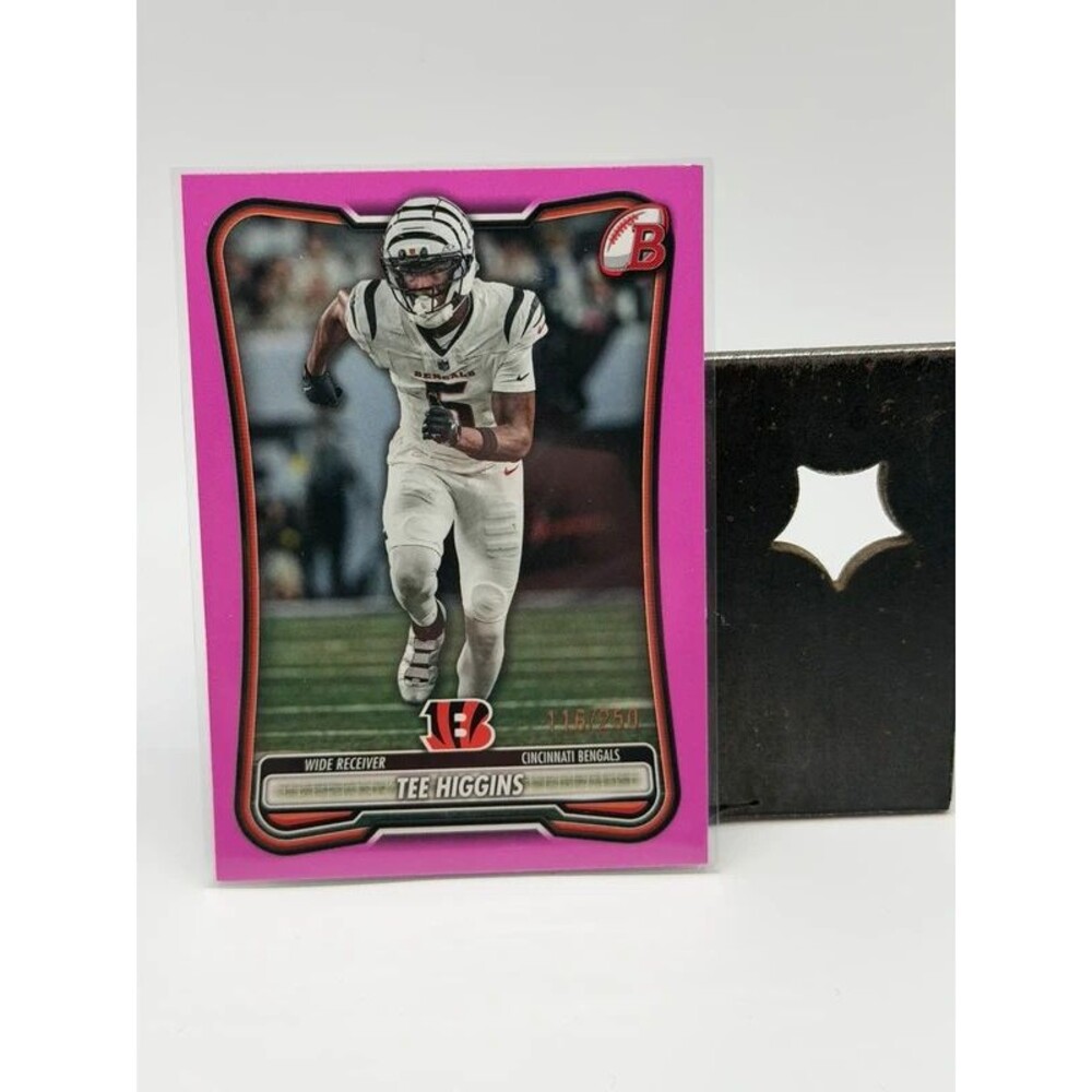 2026 Bowman Football Tee Higgins Pink Parallel 118/250 #21 Cincinnati Bengals WR